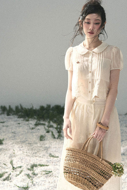French Floral Lace Two-Piece Set