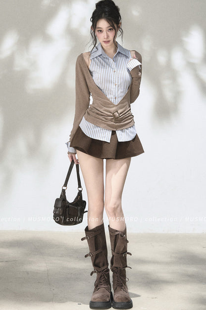 Elastic Waist A-Line Skirt