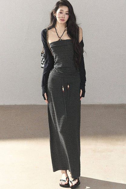 Knit Tube Top and Skirt Set