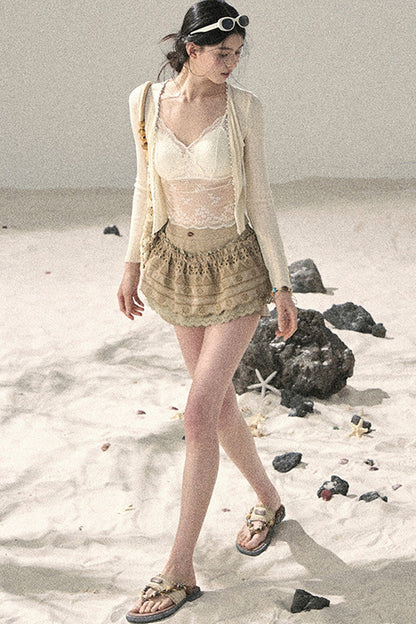 French Sun Protection Knit Cardigan Set