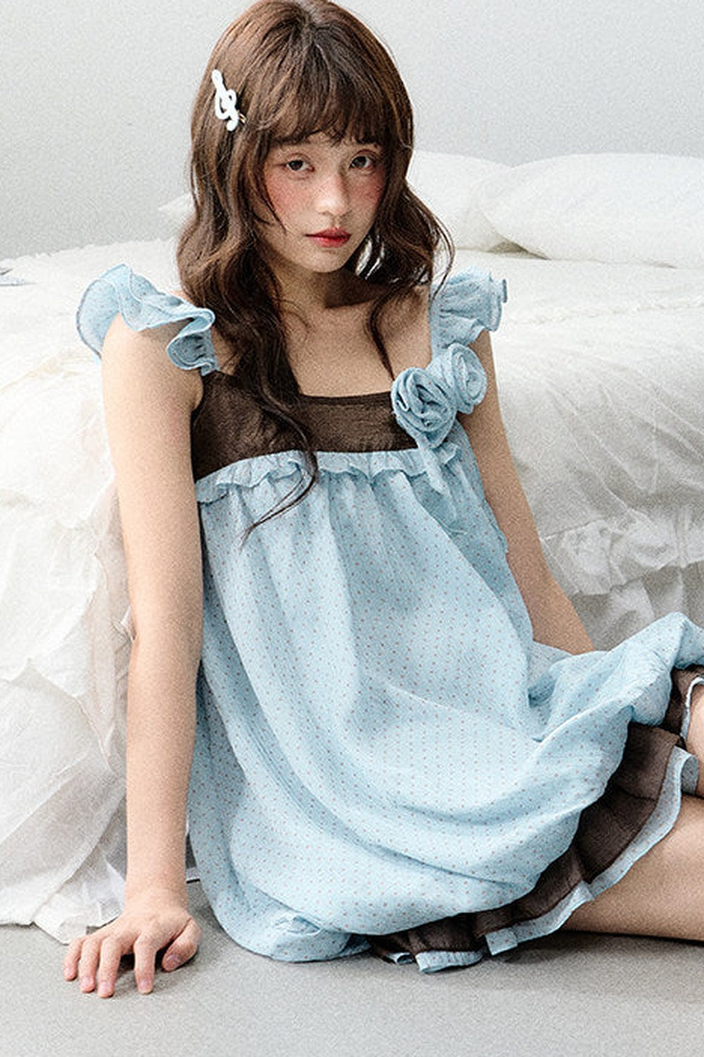 Strawberry Sundae Floral Flutter Sleeve Dress