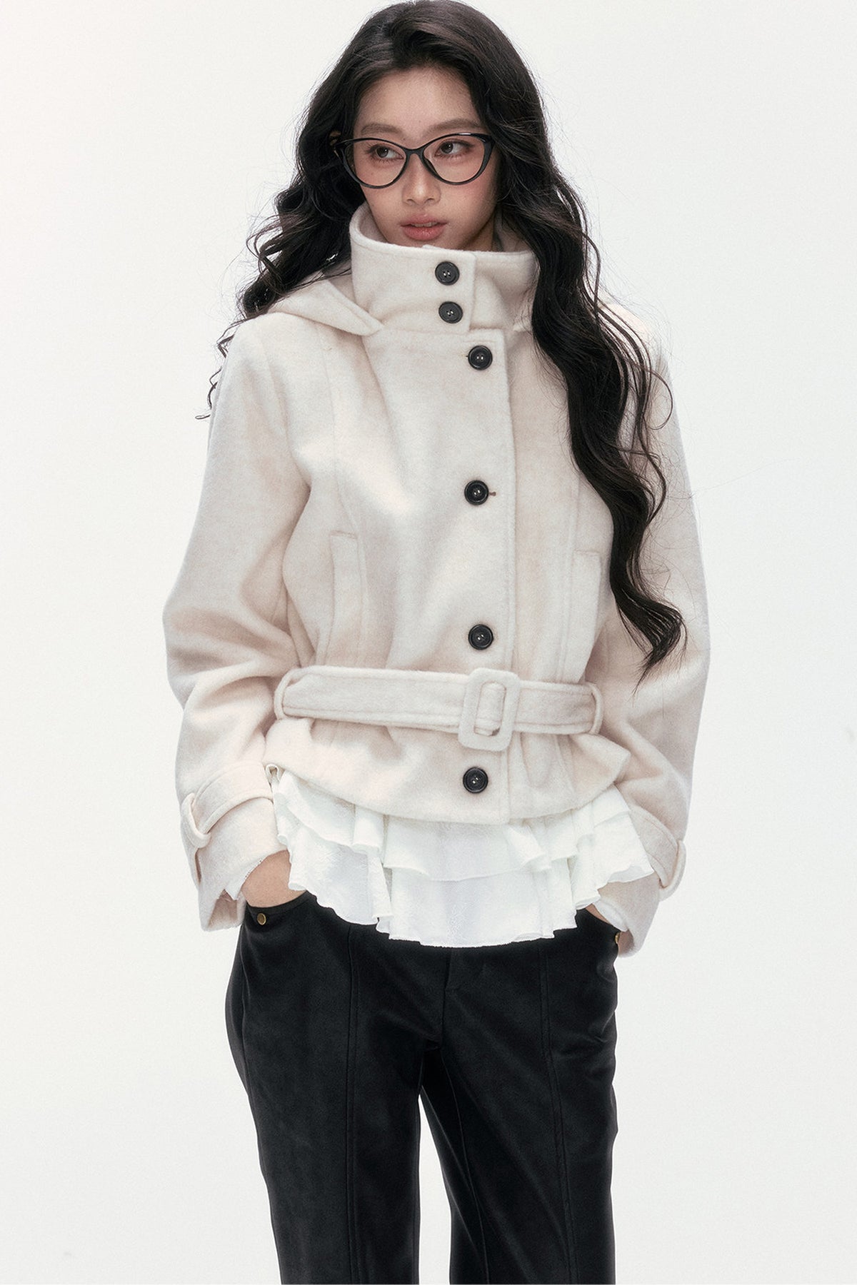 Quilted Woolen Hooded Jacket