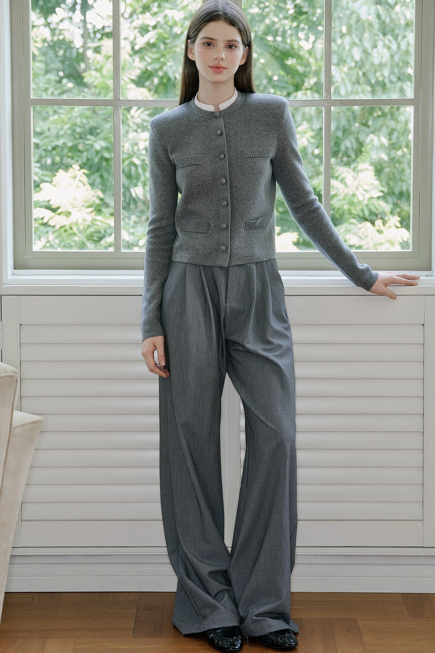 Pantaloni drappeggiati a vita alta