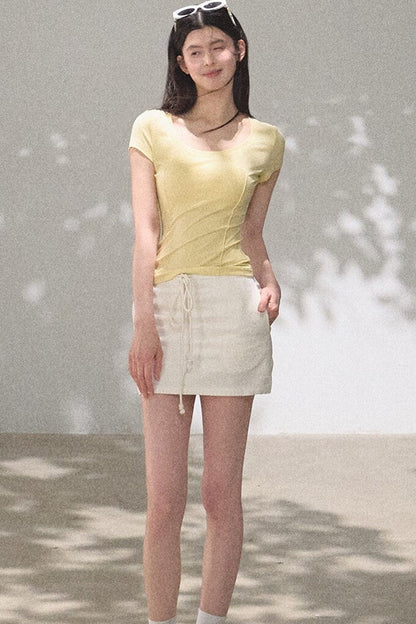 Slim-Fit U-Neck Lyocell Top