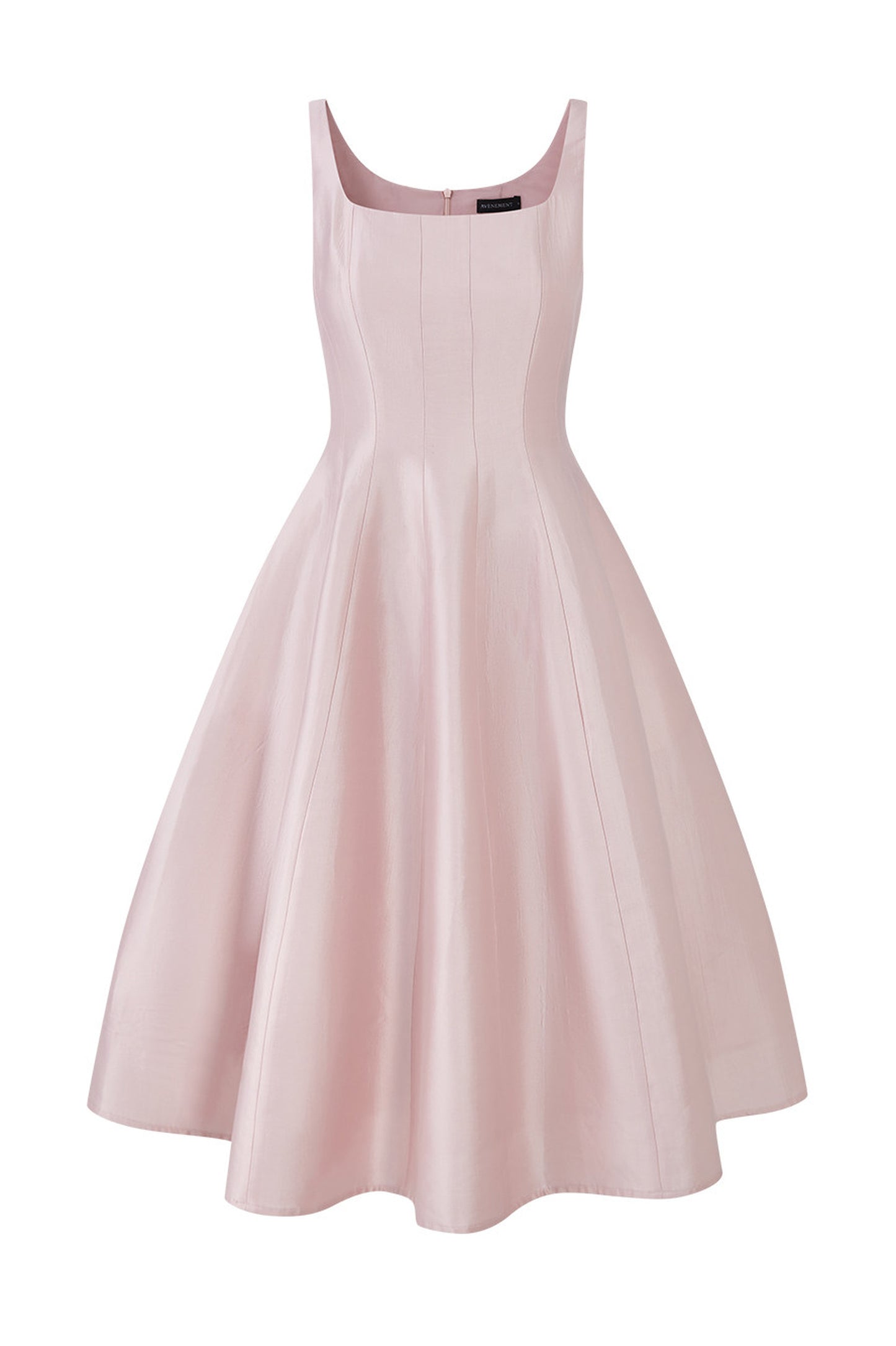 Lyocell Square-Neck A-Line Dress