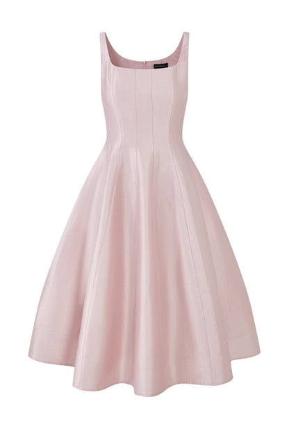 Lyocell Square-Neck A-Line Dress