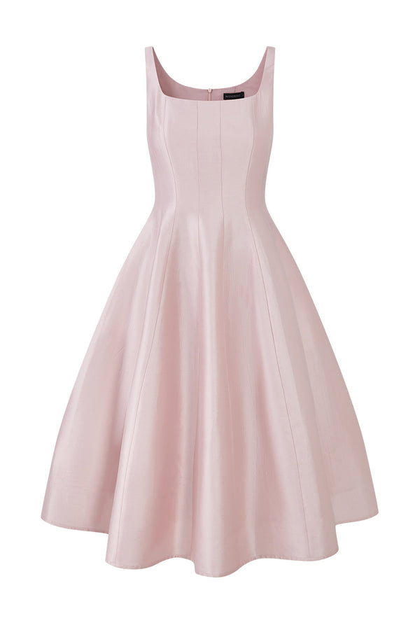 Lyocell Square-Neck A-Line Dress