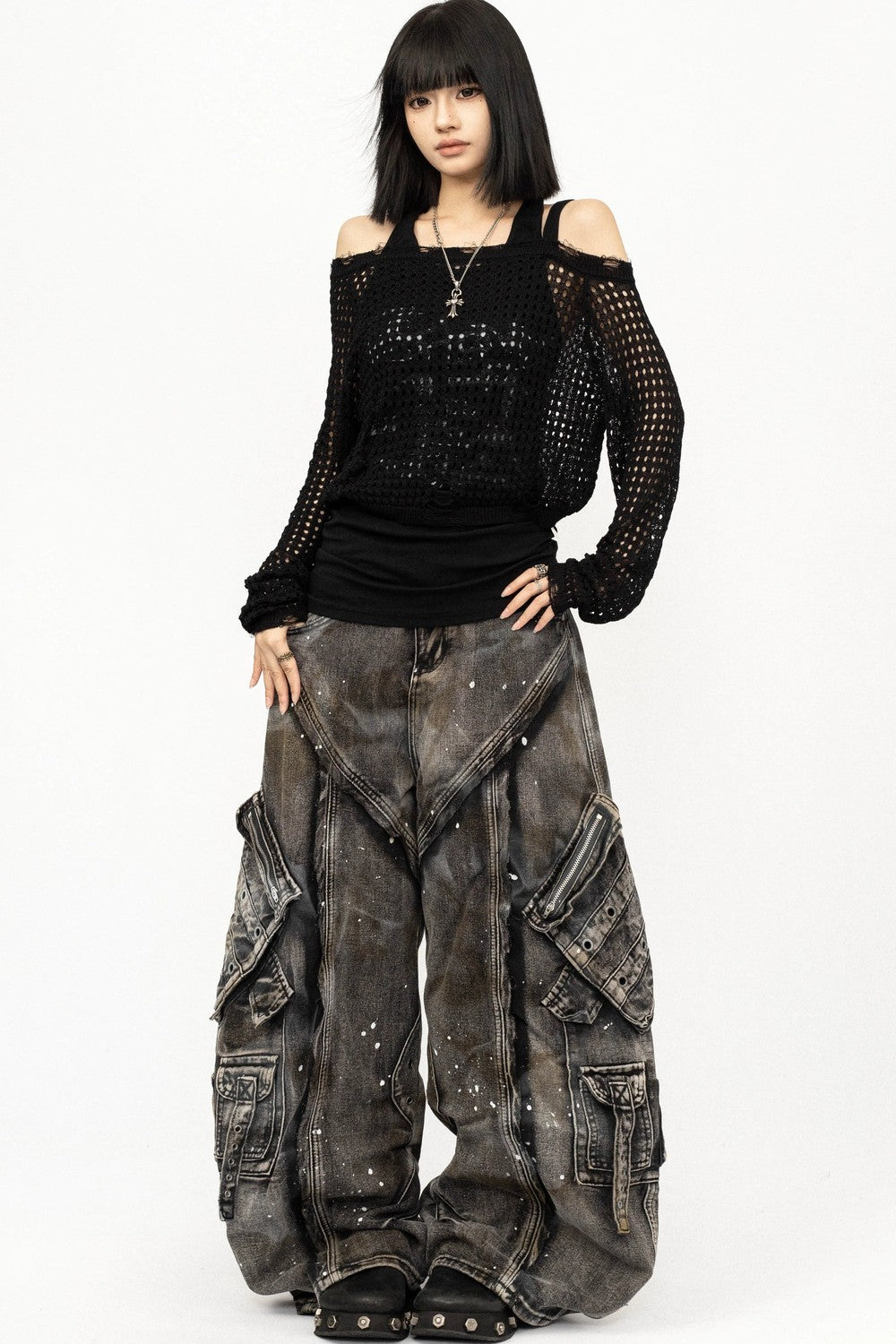 Pantalones vaqueros deconstruidos retro