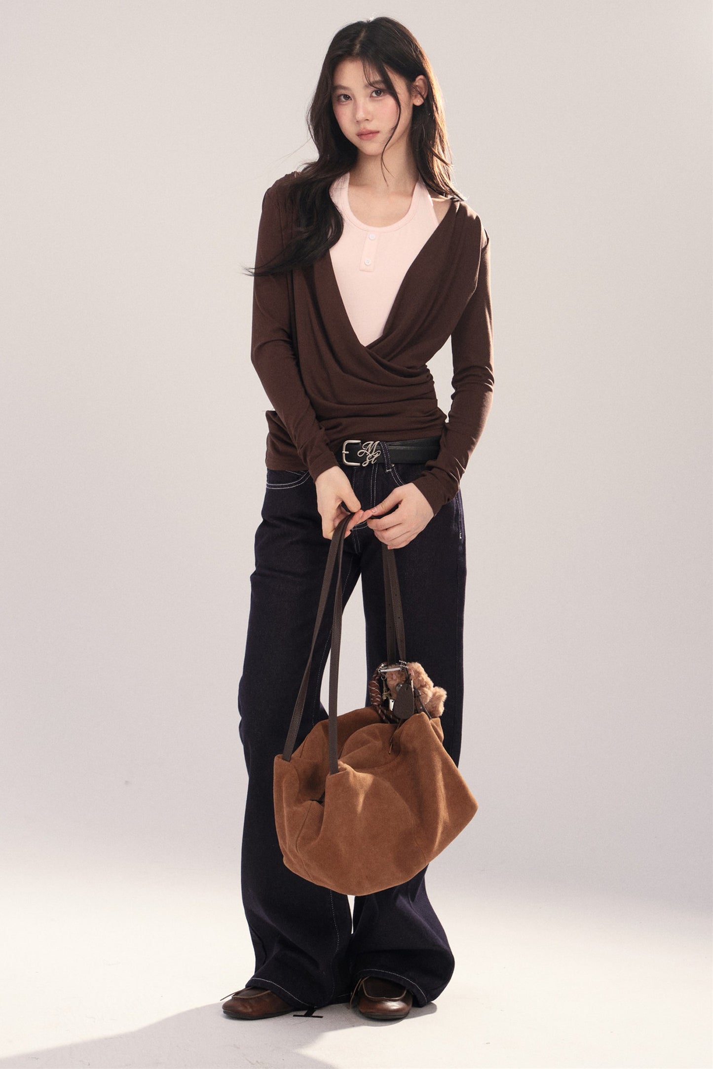 Layered-Look Long-Sleeve Top