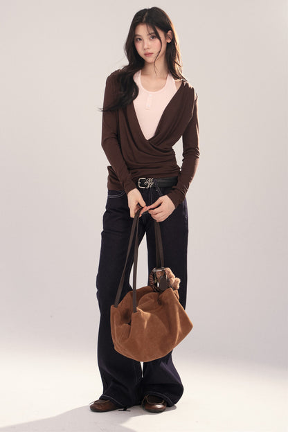 Layered-Look Long-Sleeve Top
