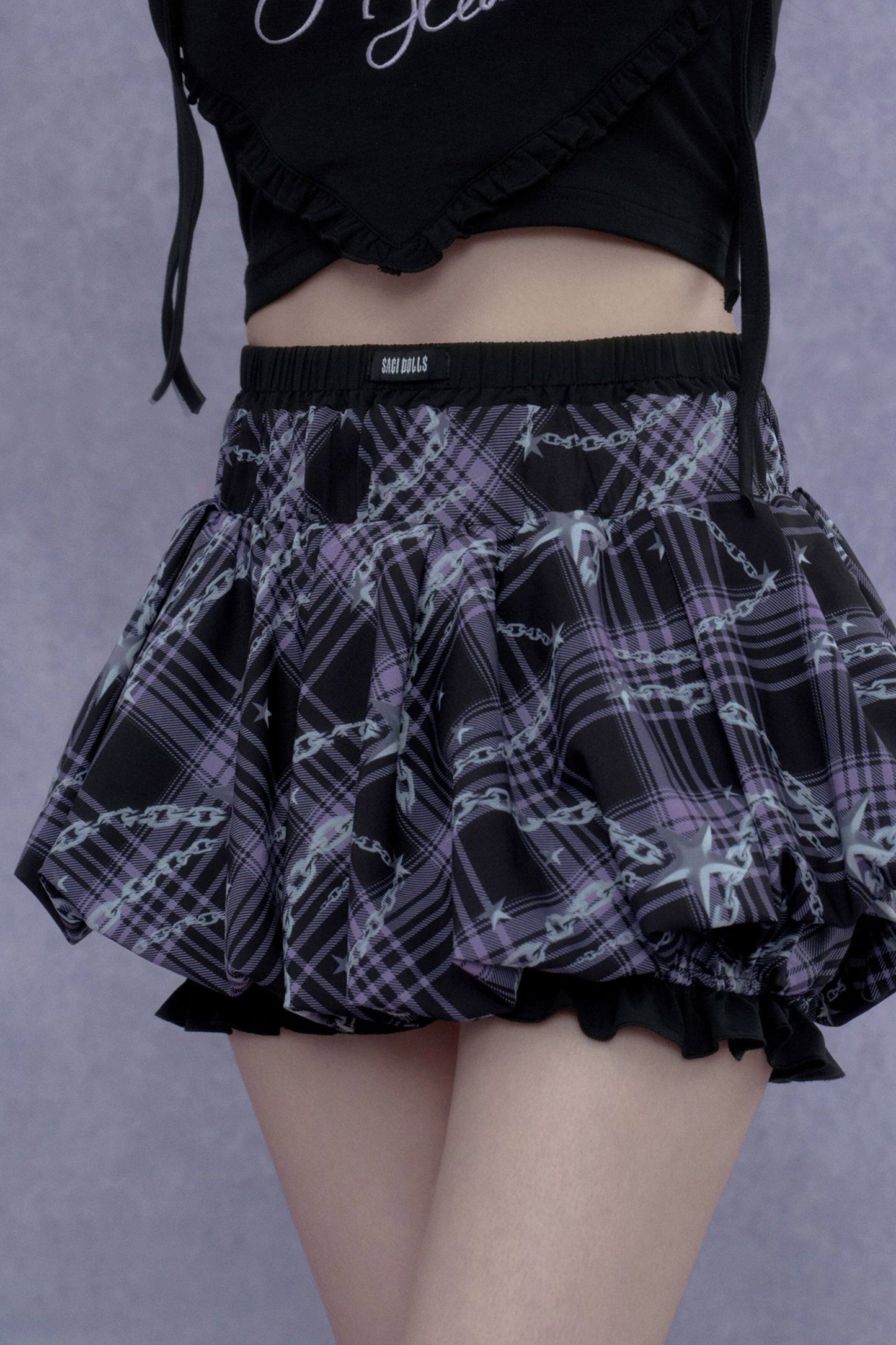 Purple Chain-Flower Bloomers Skirt
