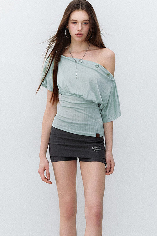 One-Shoulder Drapey Camisole Top