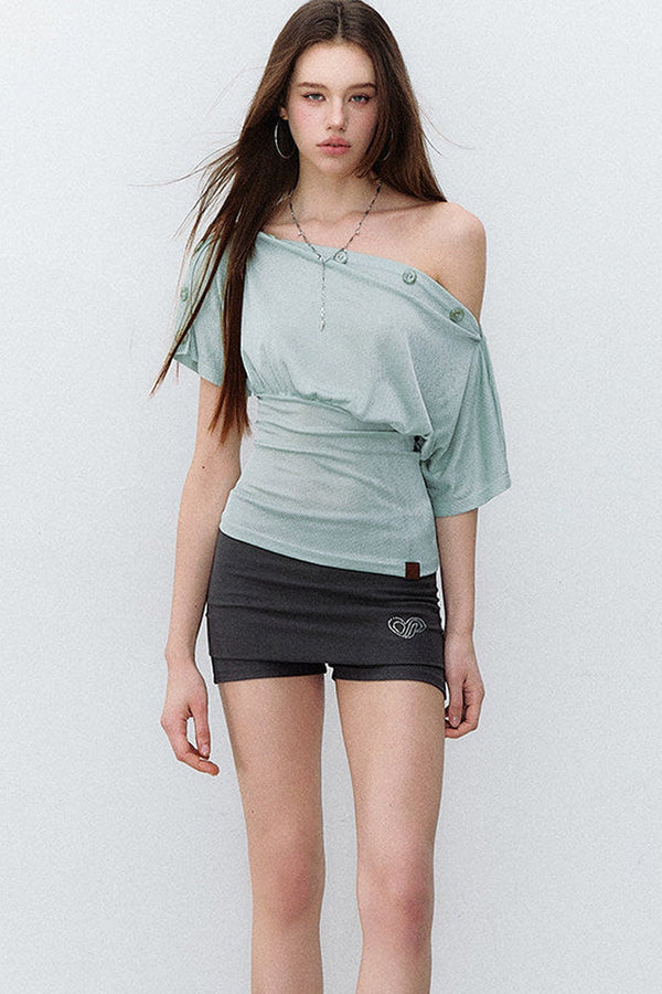 One-Shoulder Drapey Camisole Top