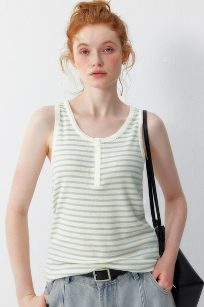 Striped Lyocell Tank Top