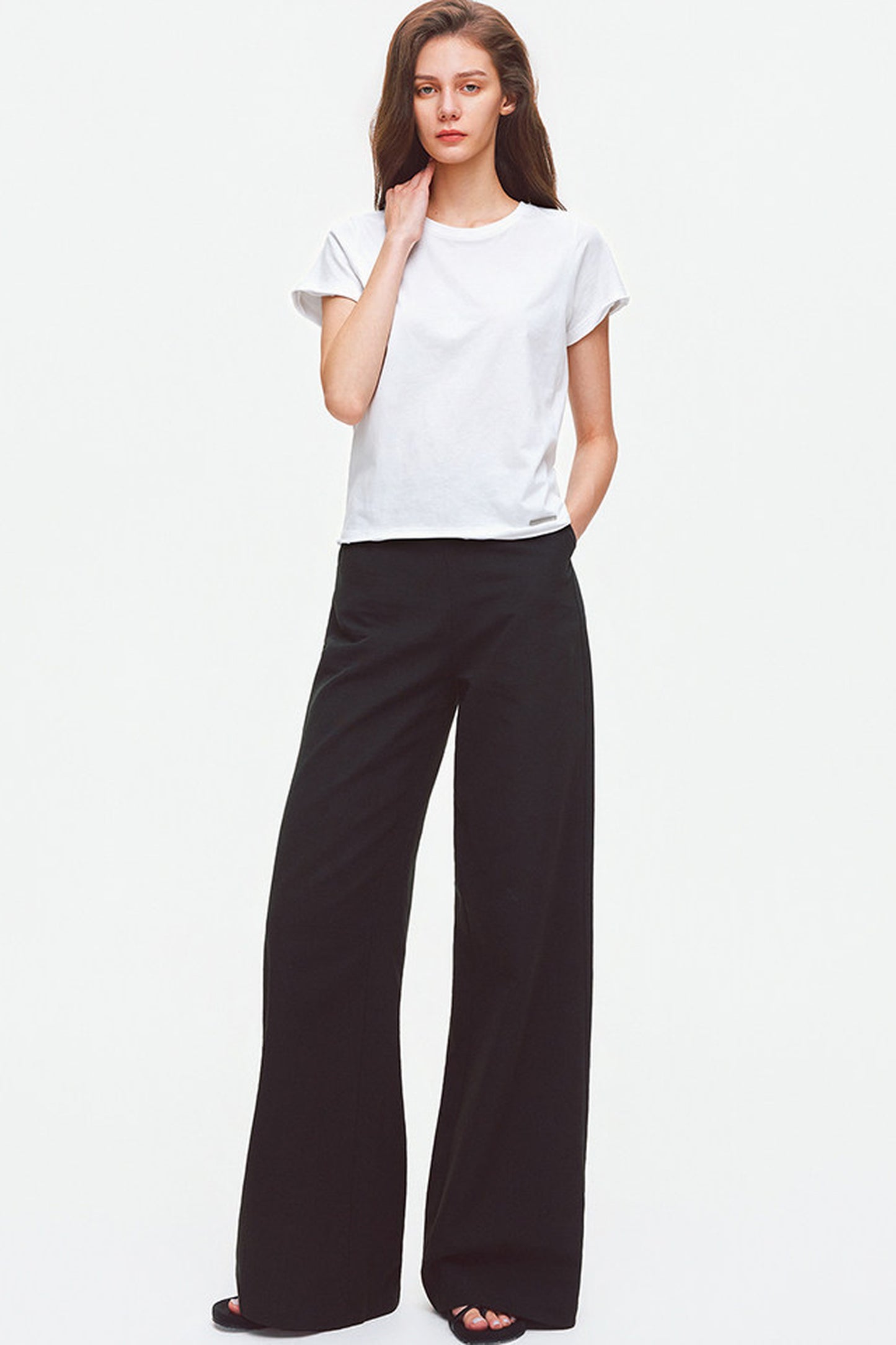 Rolled Hem Cotton T-Shirt