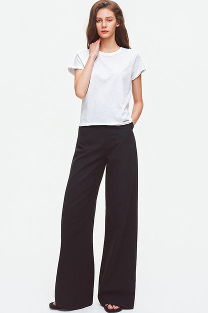 Rolled Hem Cotton T-Shirt