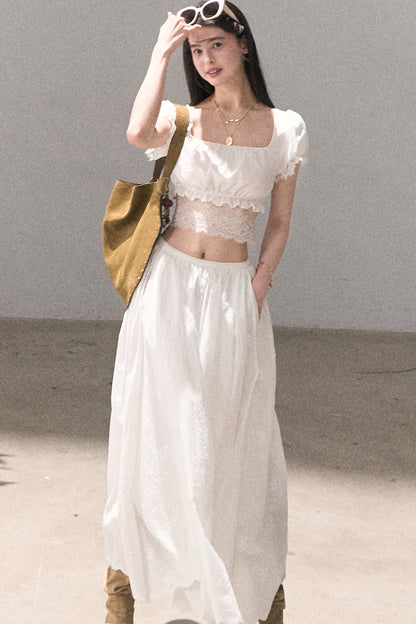 Gardenia Lace Puff Blouse