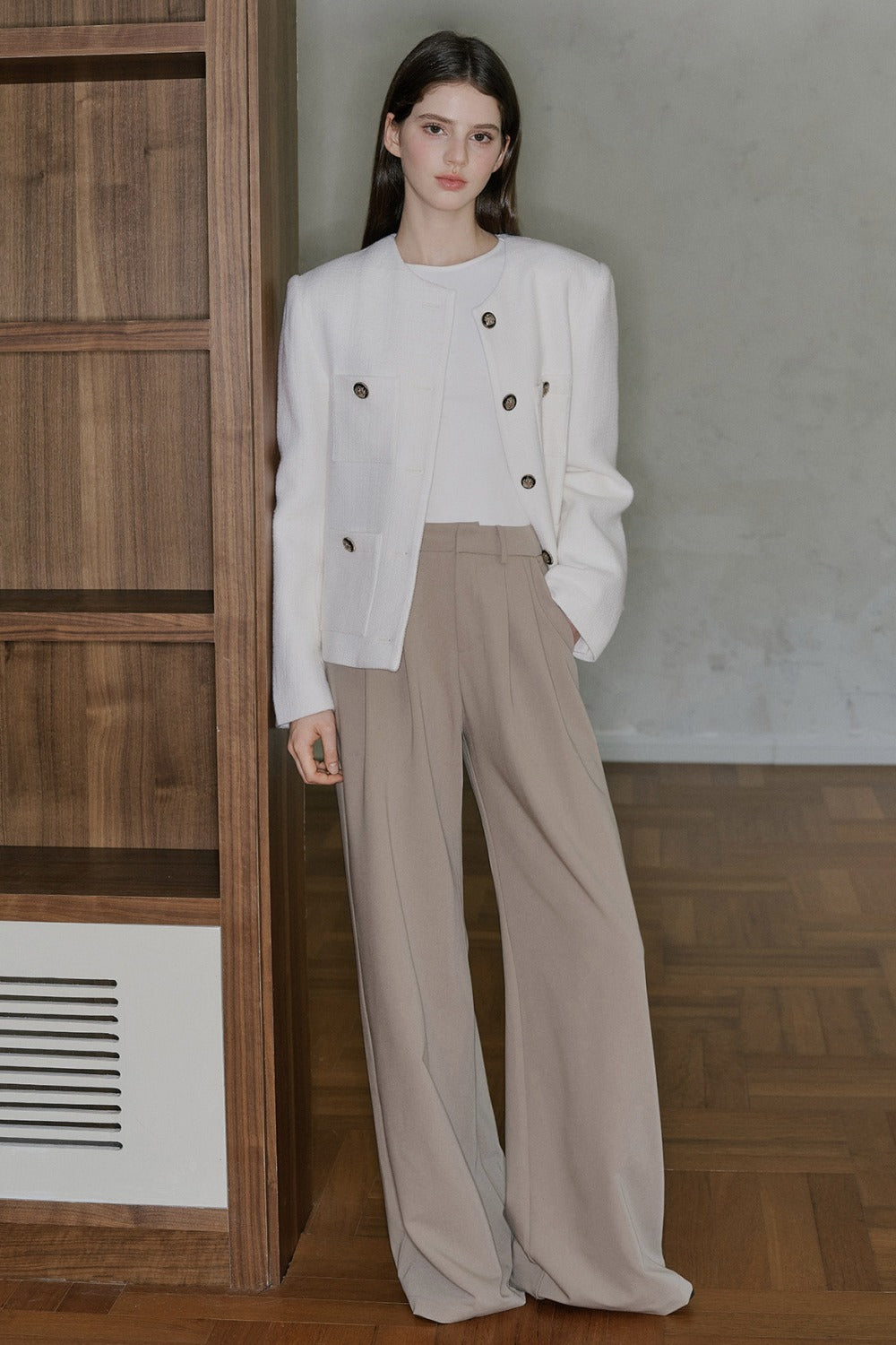 Pantaloni drappeggiati a vita alta