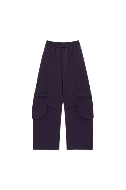Pantaloni della tuta wide-leg con tasche e taglio tridimensionale