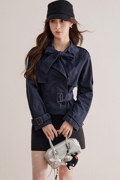 Cotton Double-Breasted Trench Coat