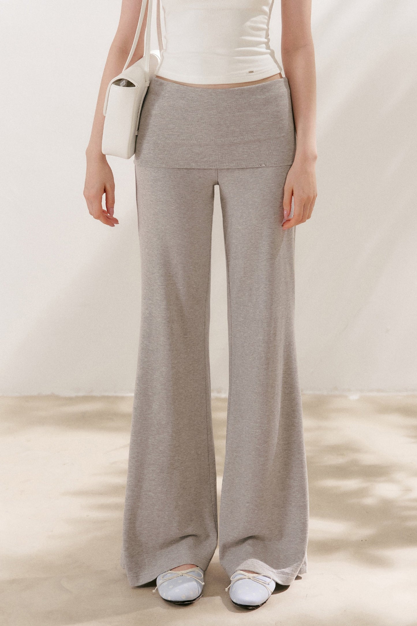 Wide Waist Straight Leg Knit Pants
