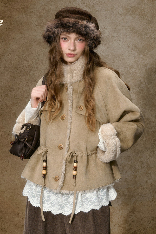 Thick Plush Lapel Jacket