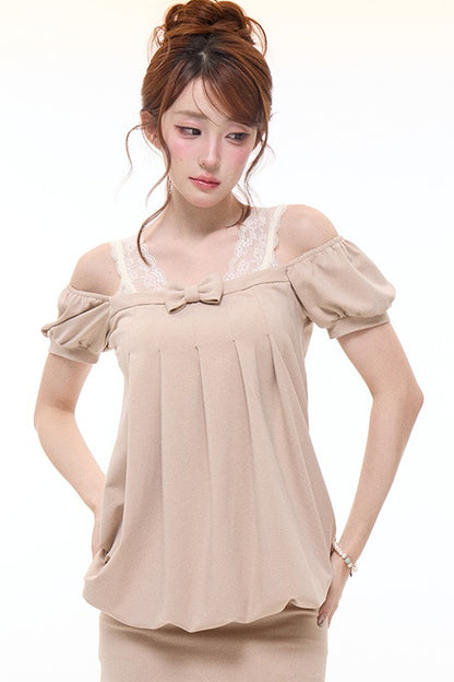 Bow Square-Neck Floral Dress Set-Up