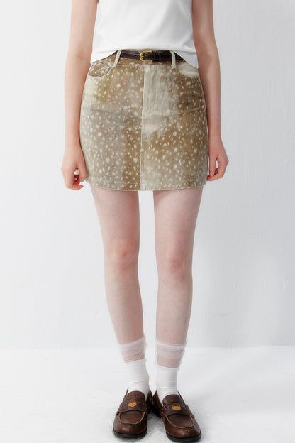 Print Polyester Mini Skirt