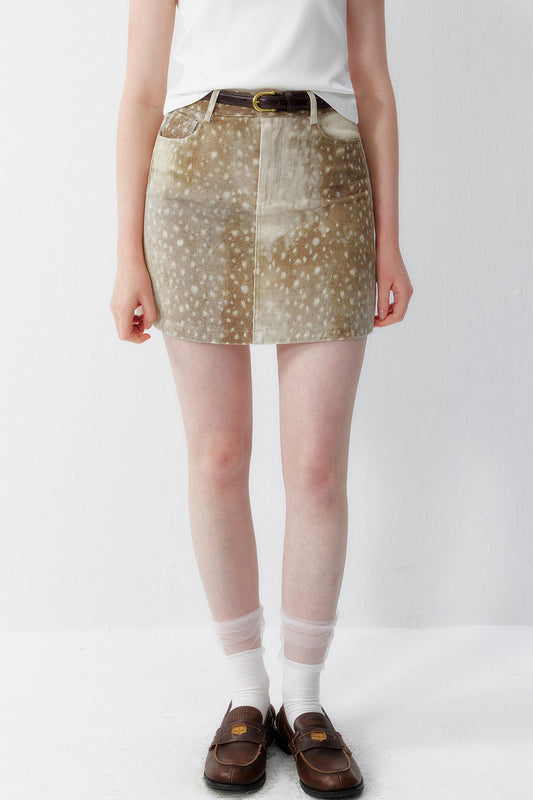 Print Polyester Mini Skirt