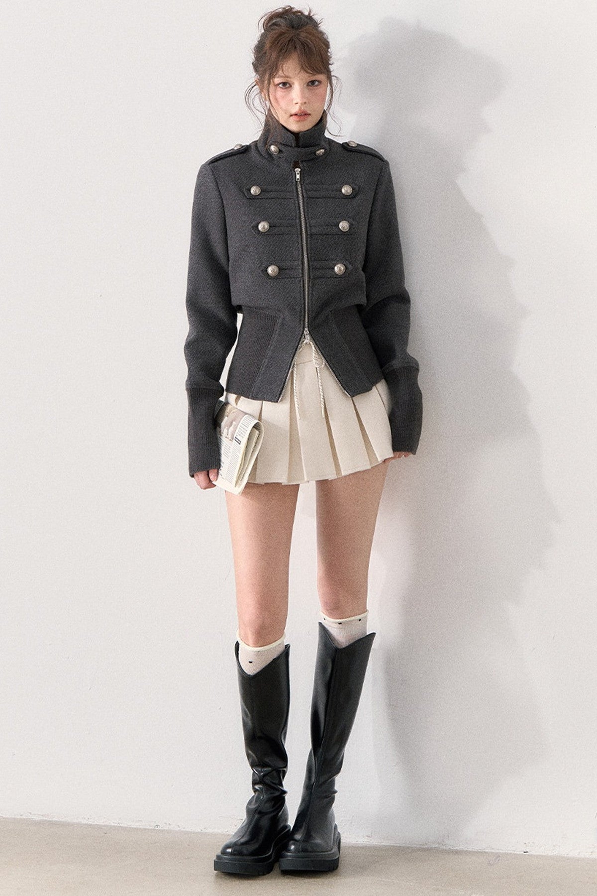 Napoleon Style Double-Breasted Woolen Coat