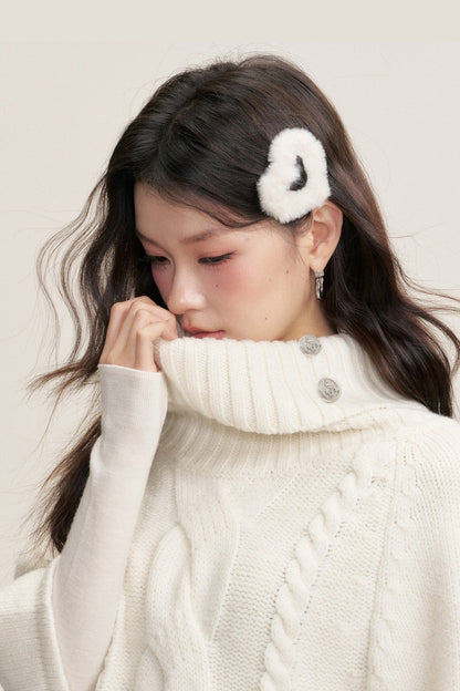 Twisted Cable Pullover Batwing Sweater
