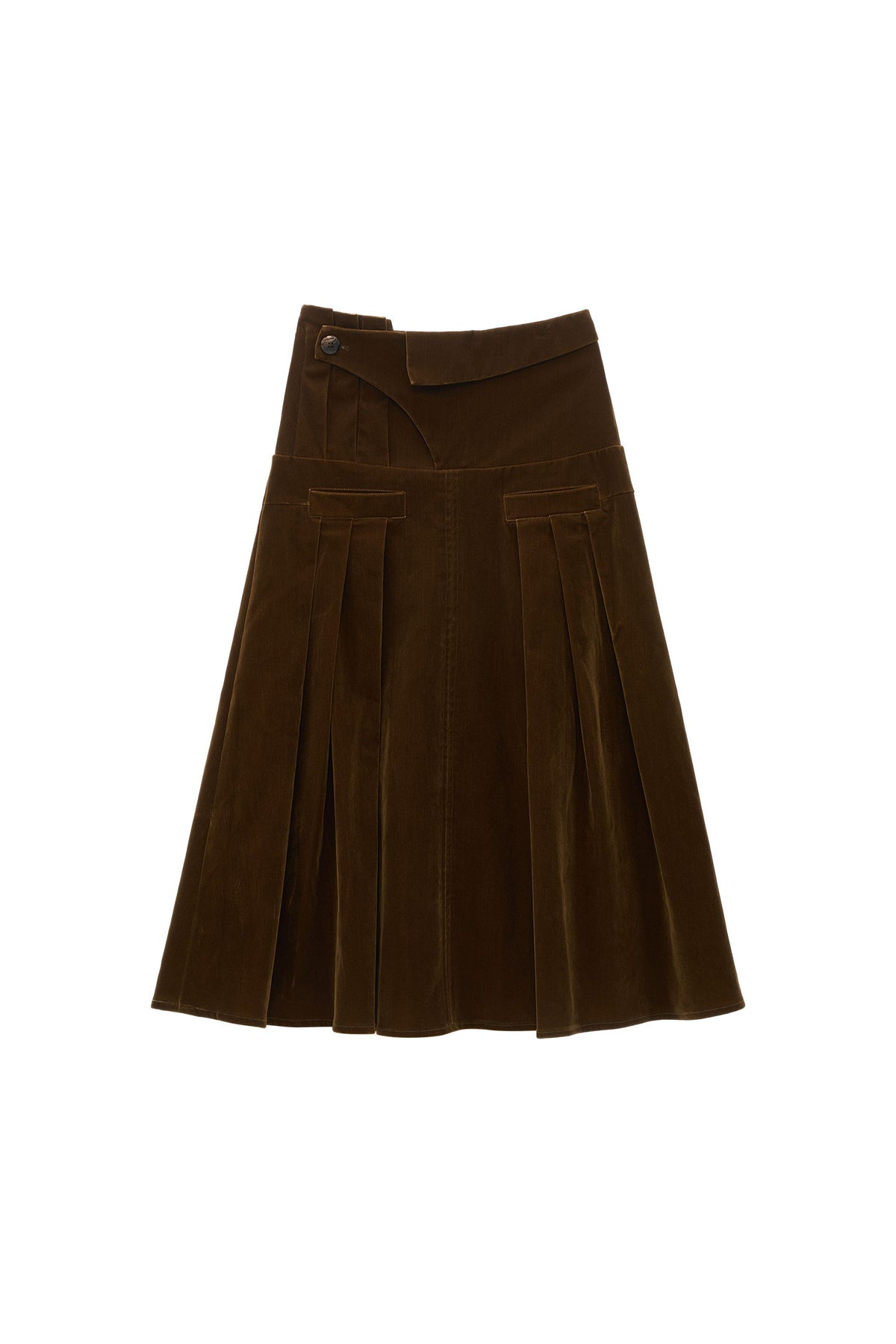 Jupe trapèze taille haute en velours