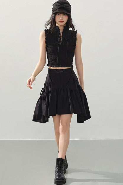 Irregular A-Line Mini Skirt