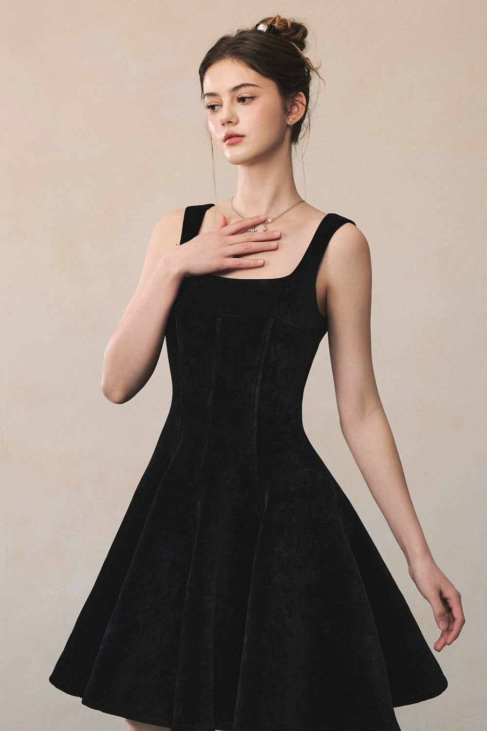 Black Suspender Dress With Jacket Set-Up