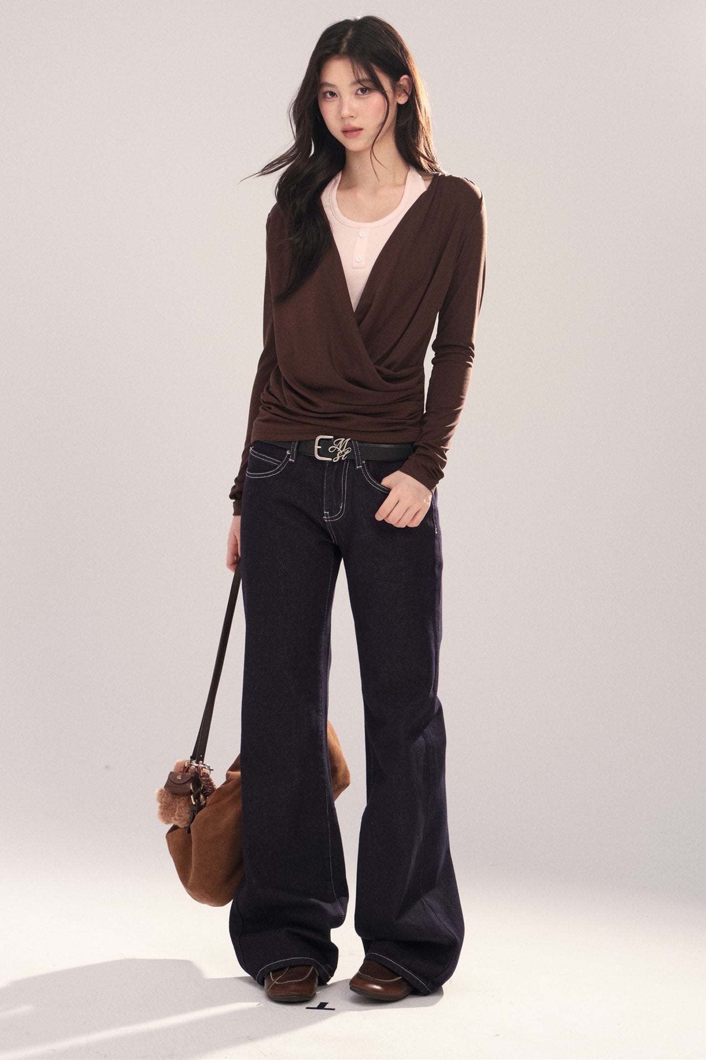 Layered-Look Long-Sleeve Top