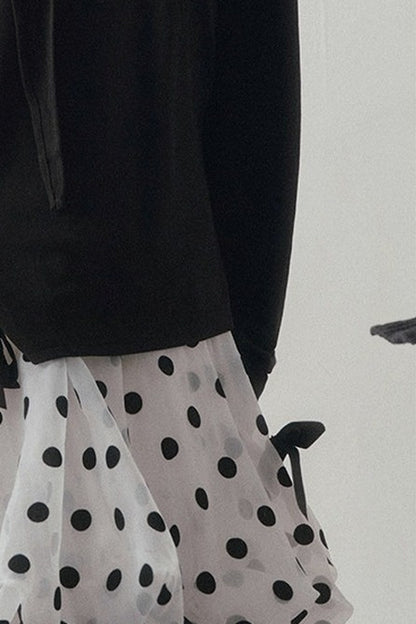 Polka Dot Tiered Bow Skirt