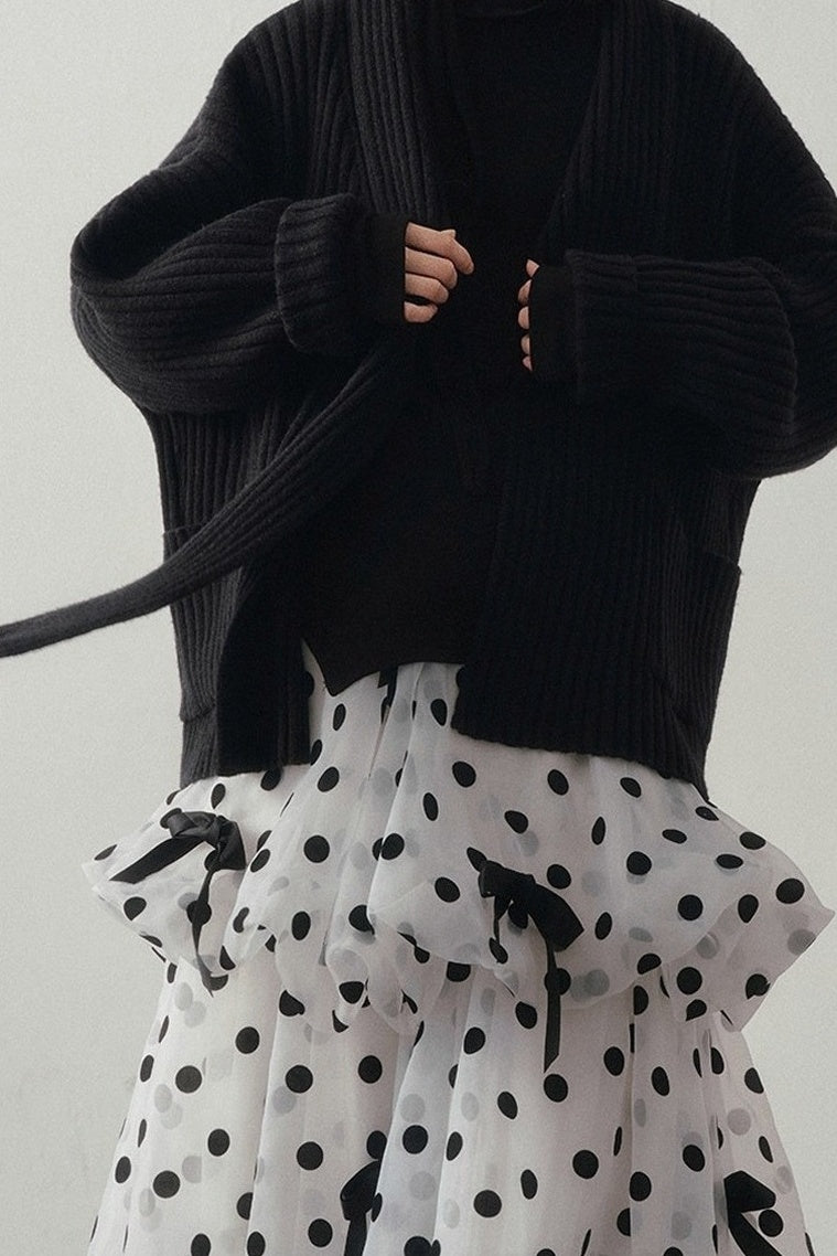Polka Dot Tiered Bow Skirt