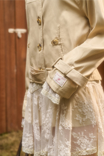 Skin Brown Short Trench Jacket