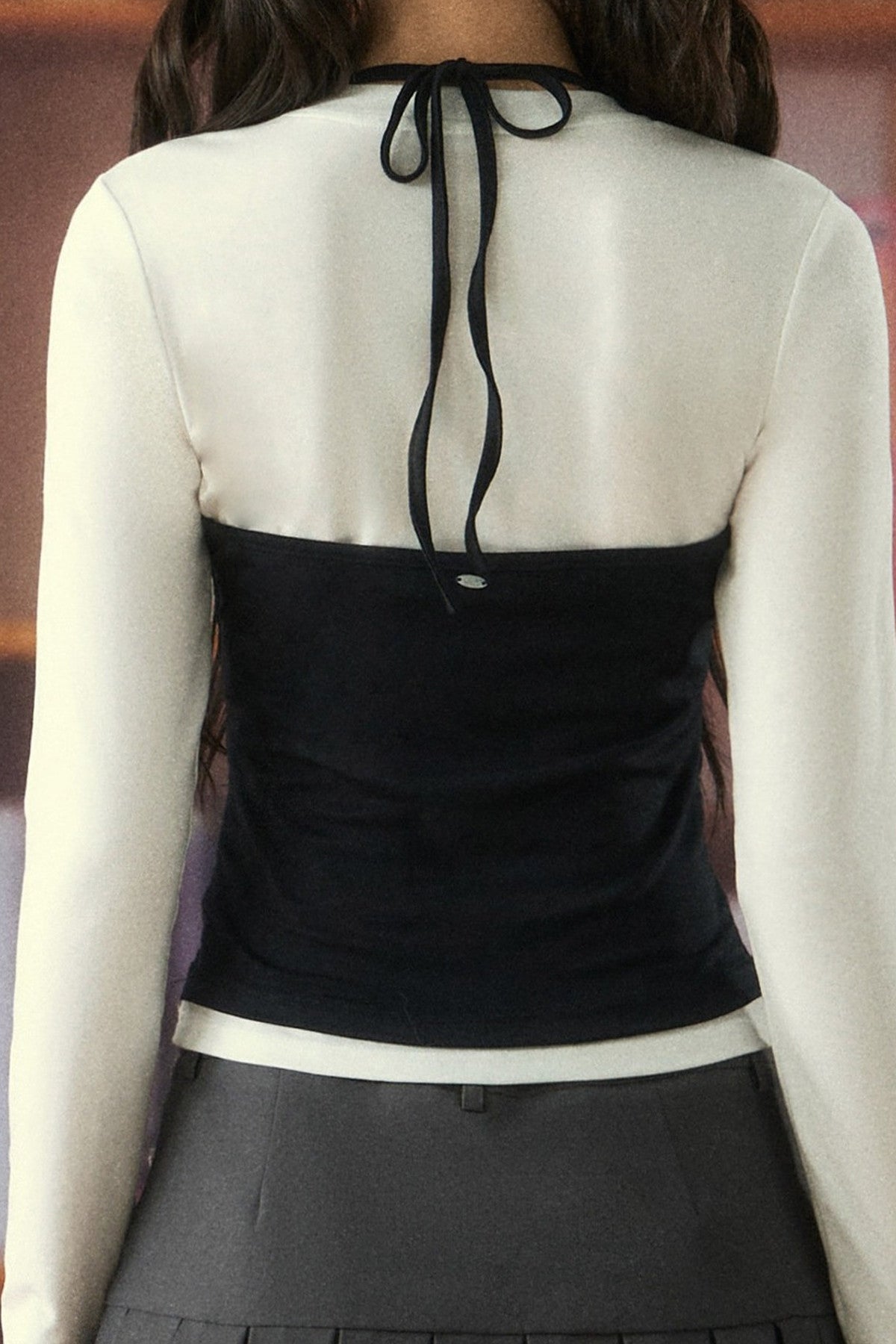 Set aus Neckholder-Oberteil und Rock im Lagenlook