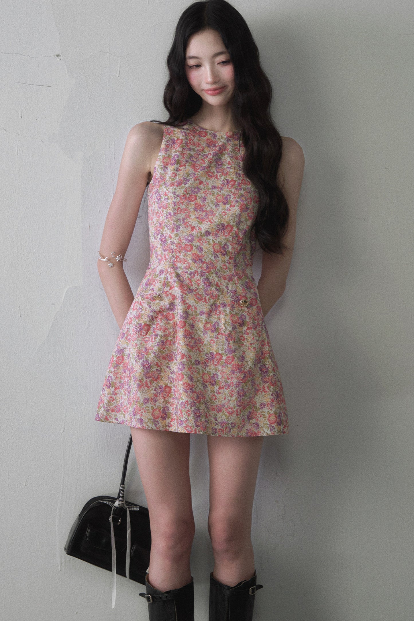 Oil Painting Floral Tank Dress