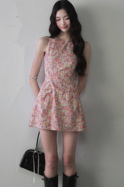 Oil Painting Floral Tank Dress