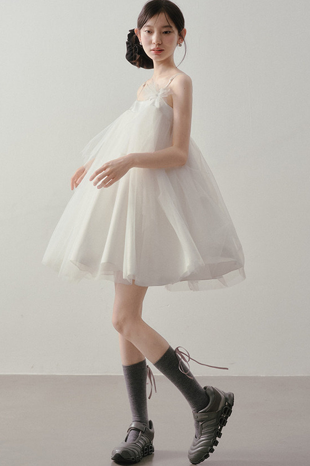 Layered Tulle A-Line Puff Dress