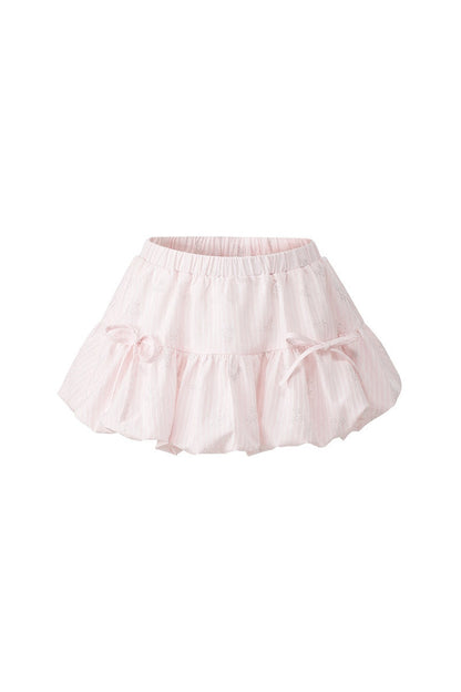 Set estivo rosa a due pezzi con fiocco