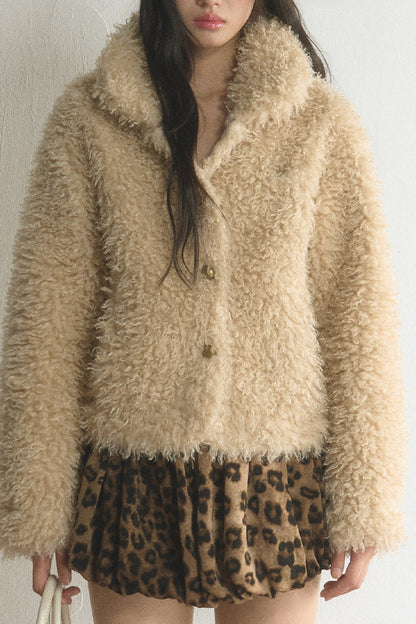 Short Plush Lamb Wool Top and Coat Set-Up