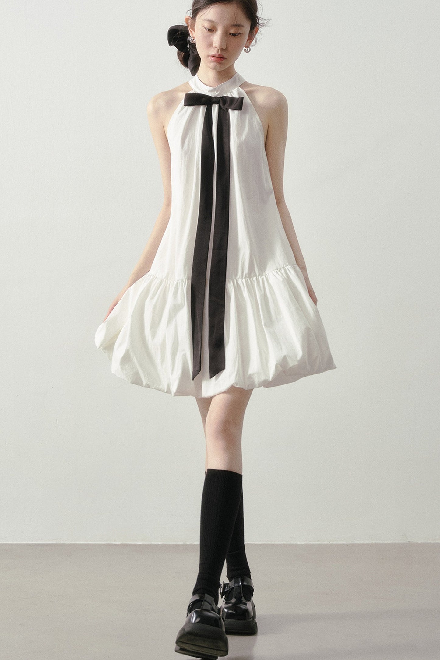 Cloud Ribbon Halter Dress