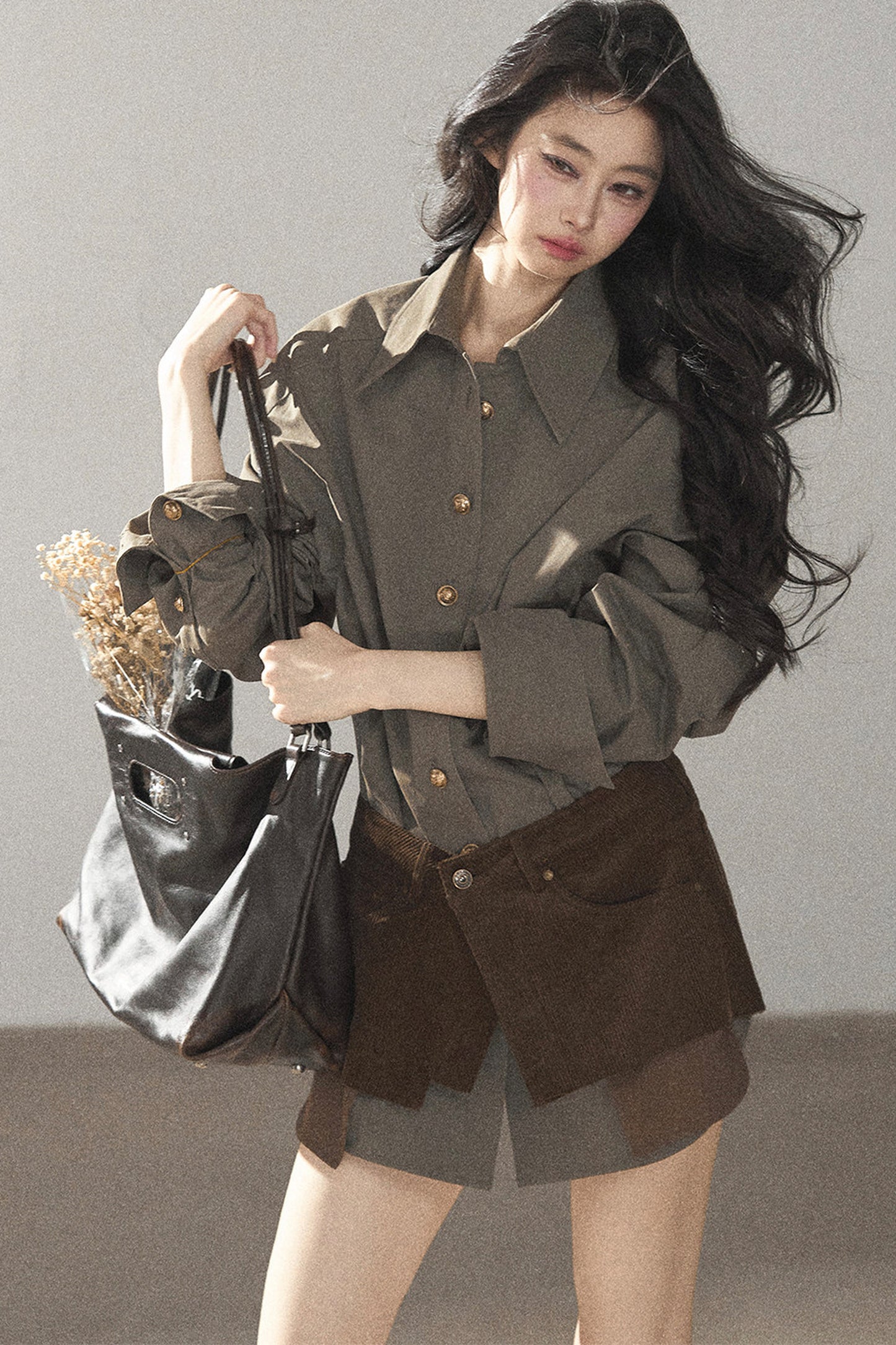 Autumnal Botanical Shirt and Skirt Set