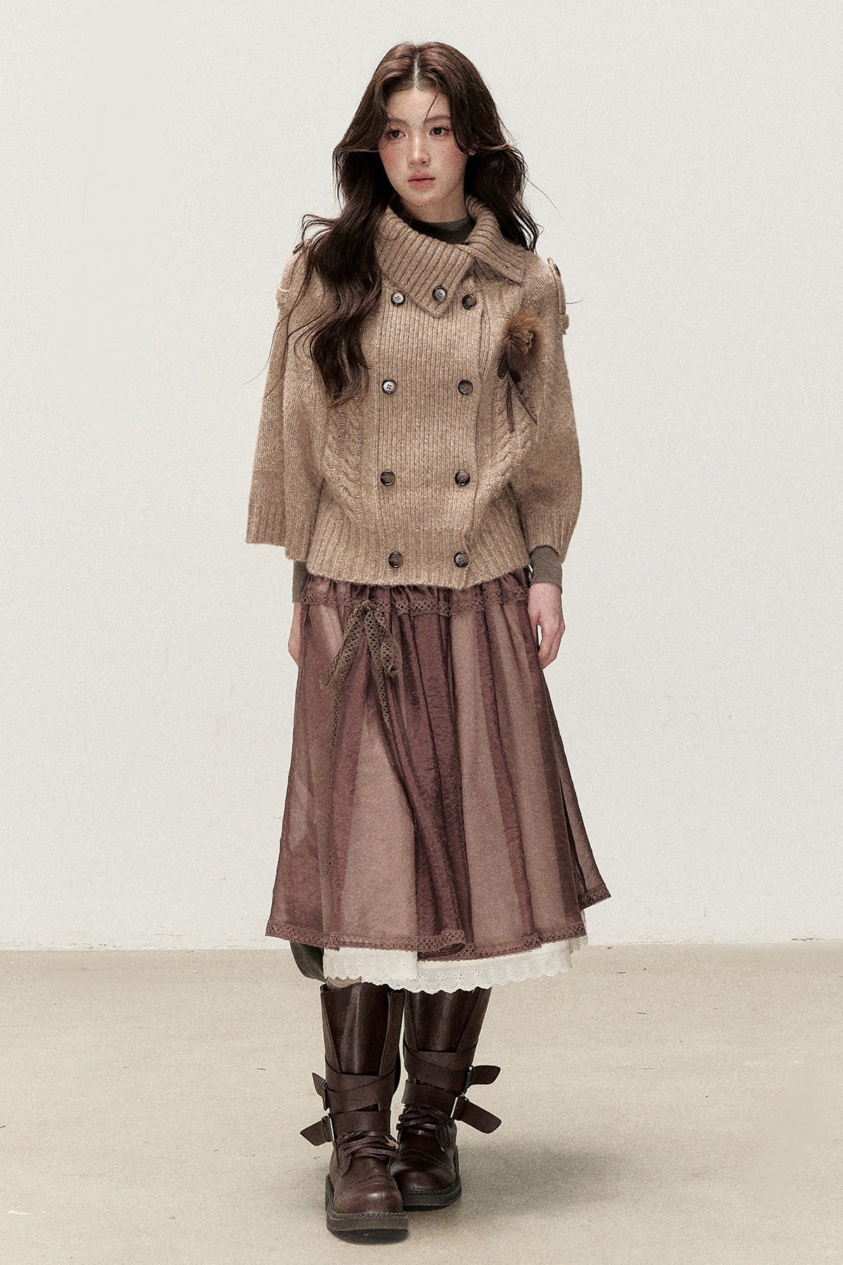 Double-Breasted Knit Jacket