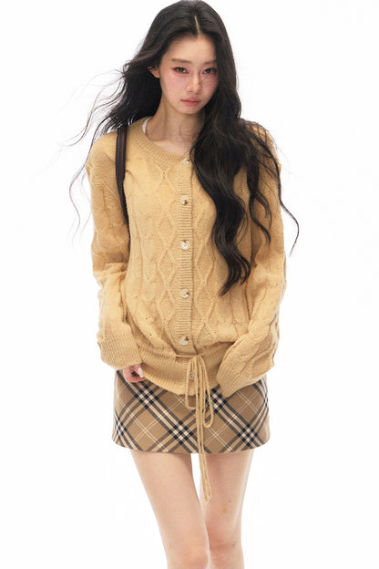 Early Autumn Knit Cardigan and Skirt Set-Up