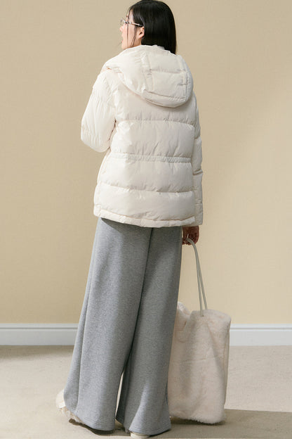 Loose Fit Hooded Duck Down Jacket
