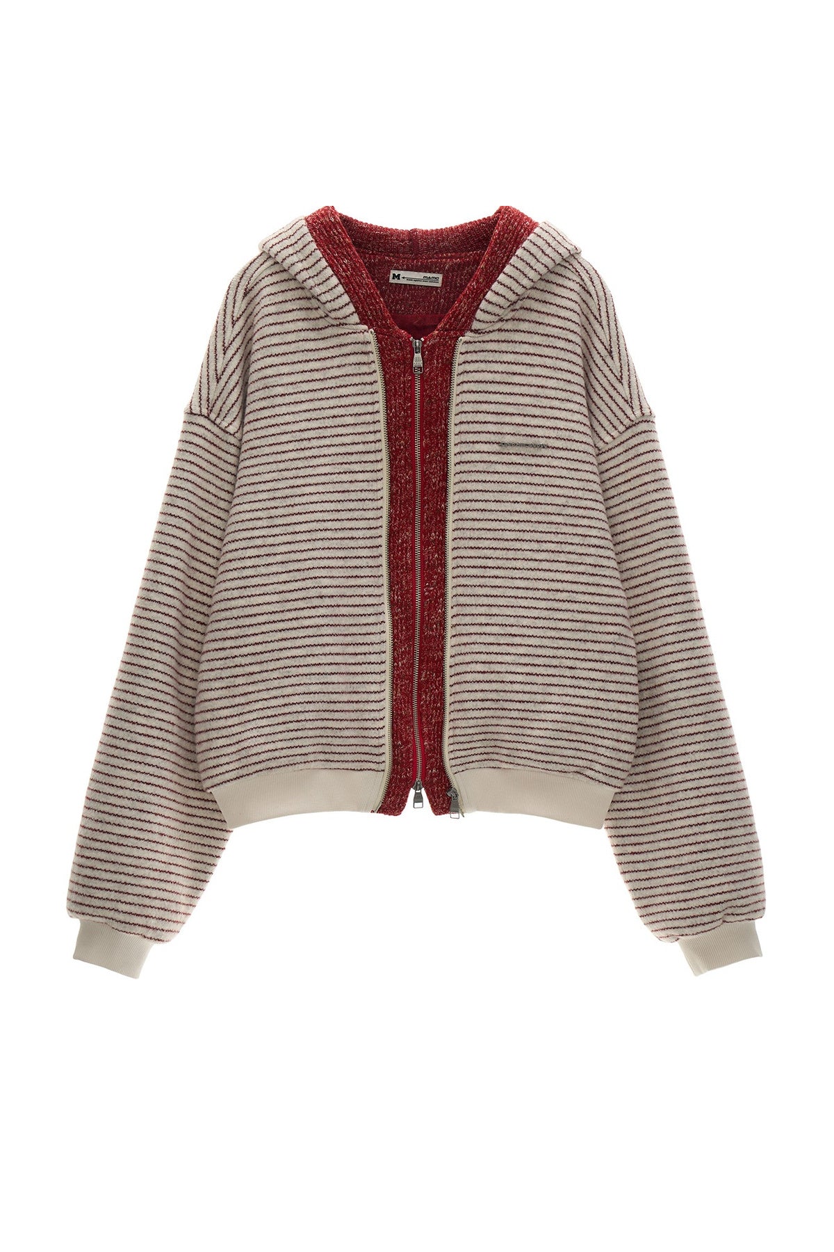 Sudadera holgada de punto a rayas con capucha